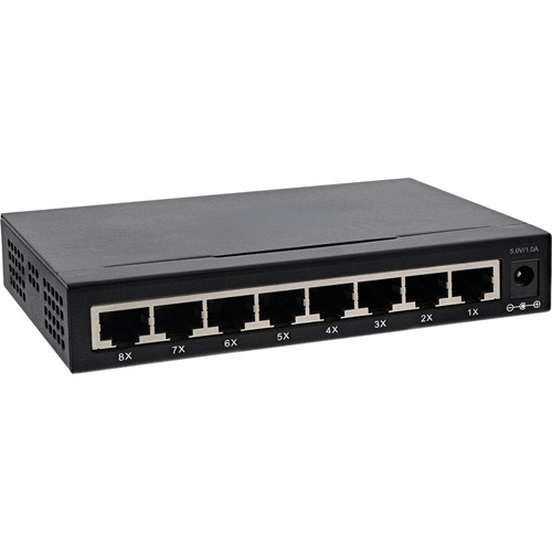 InLine® 8-Port Gigabit Switch, 1 Gb/s, Desktop, Metallgehäuse, lüfterlos