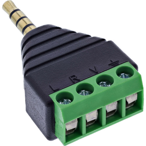InLine® Adapter 3,5 mm Klinke 4pol Stereo/Mikro auf Terminalblock, schwarz Adapter