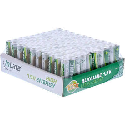 InLine® Alkaline High Energy Batterie, Micro (AAA), 100er Pack (Produktbild 1)