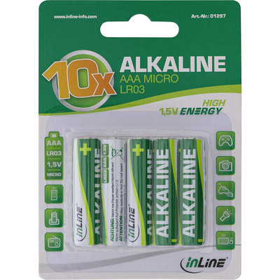 InLine Alkaline High Energy Batterie, Micro (AAA), 10er Blister InLine Alkaline High Energy Batterie, Micro (AAA), 10er Blister
