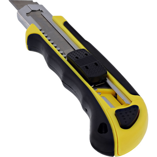 InLine® Allzweck Cutter Messer, 18mm Klinge, mit 3 Klingen, gelb Werkzeuge