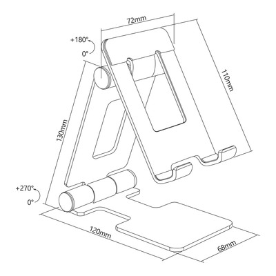 InLine® Aluminium Smartphone Halter universell bis 10