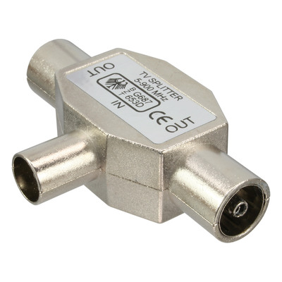 InLine Antenne T-Verteiler für Radio, 1x Koax Stecker an 2x Koax Buchse InLine Antenne T-Verteiler für Radio, 1x Koax Stecker an 2x Koax Buchse