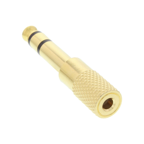 InLine® Audio Adapter, 6,3mm Klinke Stecker an 3,5mm Klinke Buchse, Stereo, gold