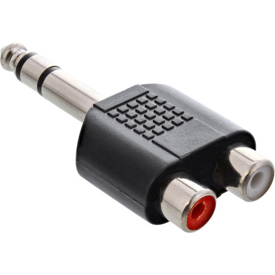 InLine Audio Adapter, 6,3mm Klinke Stecker auf 2x Cinch Buchse, Stereo