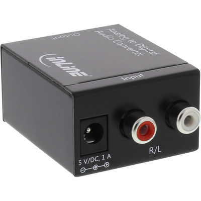 InLine® Audio-Konverter Analog zu Digital, AD-Wandler, Eingang 2x Cinch Stereo, Ausgang Toslink oder Cinch