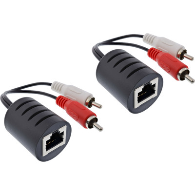 InLine® Audio über RJ45 passiv, 2x Cinch Stecker / RJ45 Buchse, max. 50m (Produktbild 1)