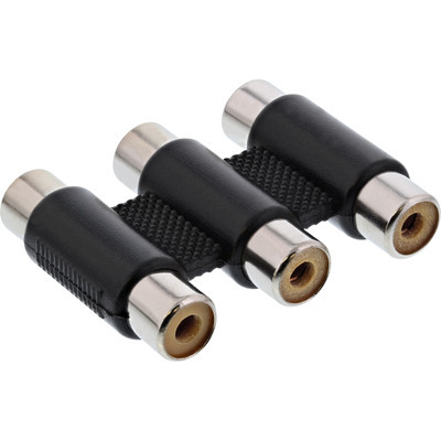 InLine® Audio/Video Adapter, 3x Cinch Buchse auf 3x Cinch Buchse (Produktbild 1)