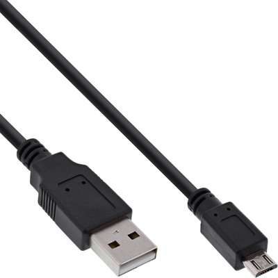 InLine® Basic Micro-USB 2.0 Kabel, USB-A an Micro-B ST/ST, schwarz, 1m