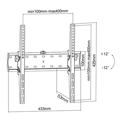 InLine® Basic Wandhalterung neigbar, für Flach-TV 81-140cm (32-55), max. 40kg