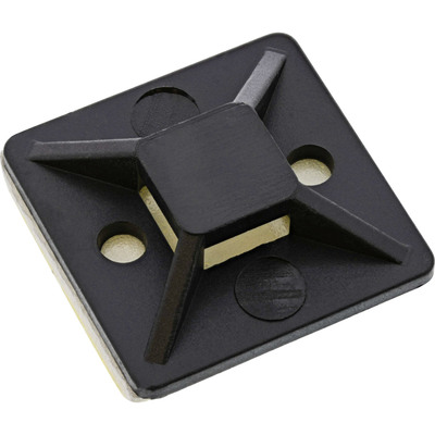 InLine® Befestigungssockel für Kabelbinder, 20x20mm, selbstklebend, schwarz, 10 Stück (Produktbild 1)