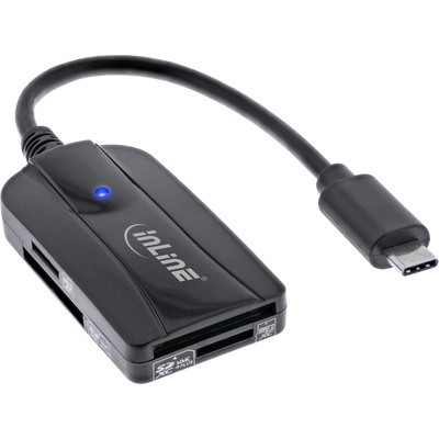 InLine® Card Reader 3.2 Gen.1 USB-C, für SD/SDHC/SDXC, microSD, UHS-II kompatibel (Produktbild 1)