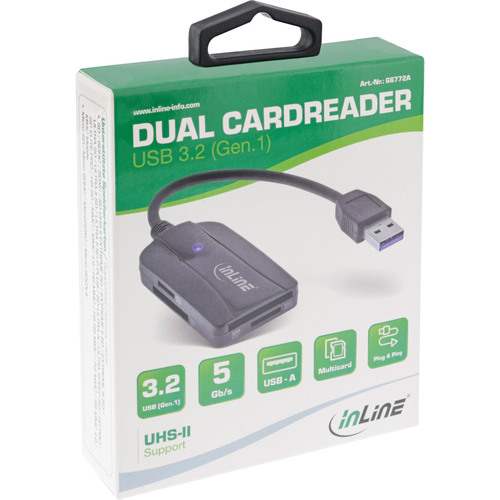 InLine® Card Reader, USB-A, USB 3.2 Gen.1, für SD und microSD