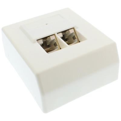InLine® Cat.5e Anschlussdose, AP 2x RJ45 Buchse, RAL 9010, weiß InLine® Cat.5e Anschlussdose, AP 2x RJ45 Buchse, RAL 9010, weiß