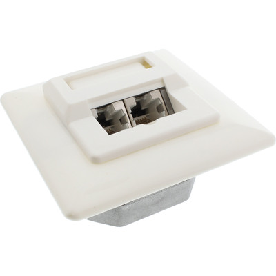 InLine Cat.5e Anschlussdose, UP 2x RJ45 Buchse, RAL9010, weiß InLine Cat.5e Anschlussdose, UP 2x RJ45 Buchse, RAL9010, weiß