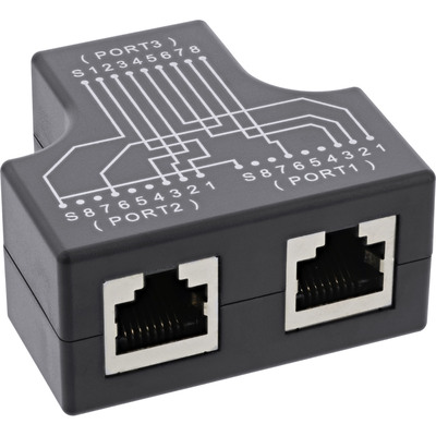 InLine® Cat.5e STP T-Adapter (Port-Doppler), RJ45 Buchse an 2x RJ45 Buchse (Produktbild 1)