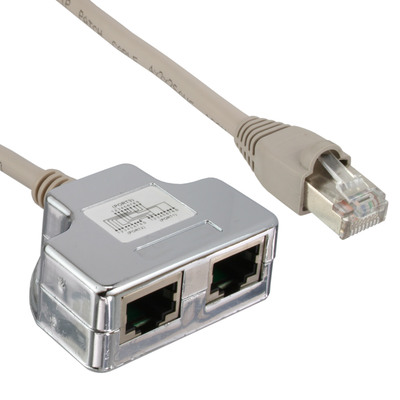 InLine® Cat.5e T-Adapter (Port-Doppler), RJ45 Stecker an 2x RJ45 Buchse, 0,15m (Produktbild 1)