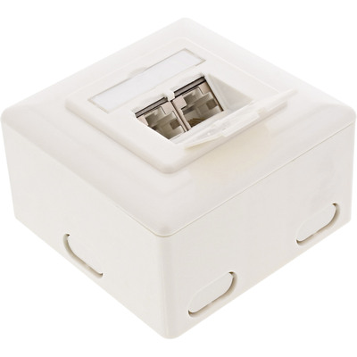 InLine® Cat.6 Anschlussdose, AP/UP 2x RJ45 Buchse, RAL9010, weiß, waagerecht InLine® Cat.6 Anschlussdose, AP/UP 2x RJ45 Buchse, RAL9010, weiß, waagerecht