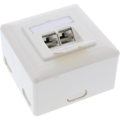InLine® Cat.6A Anschlussdose, AP/UP 2x RJ45 Buchse, RAL9010, weiß, senkrecht InLine® Cat.6A Anschlussdose, AP/UP 2x RJ45 Buchse, RAL9010, weiß, senkrecht