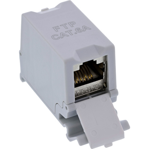 InLine® Cat.6A RJ45 Doppelkupplung für Hutschiene