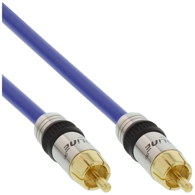 InLine Cinch Kabel AUDIO, PREMIUM, vergoldete Stecker, 1x Cinch Stecker / Stecker, 0,5m (Produktbild 1)
