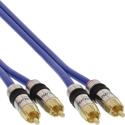 InLine Cinch Kabel AUDIO, PREMIUM, vergoldete Stecker, 2x Cinch Stecker / Stecker, 10m (Produktbild 1)