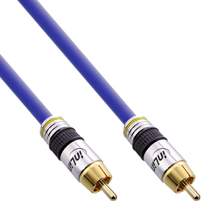 InLine® Cinch Kabel VIDEO & digital AUDIO, PREMIUM, vergoldete Stecker, 1x Cinch Stecker / Stecker, 0,5m (Produktbild 1)