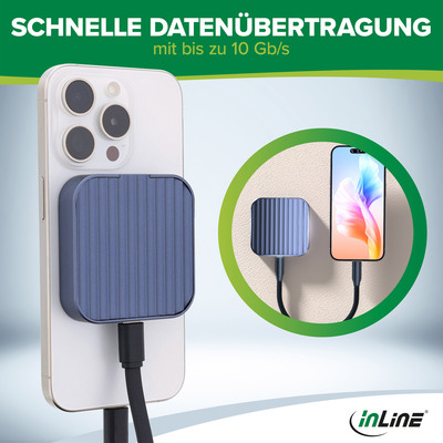 InLine® Clip Case - Magnetisches USB-C Gehäuse für SATA III & NVMe M.2 2230 SSDs