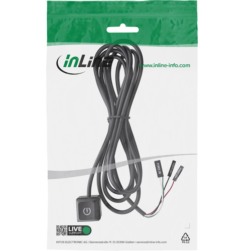 InLine® Computer Power-Switch Remote Kabel, schwarz, 2 m