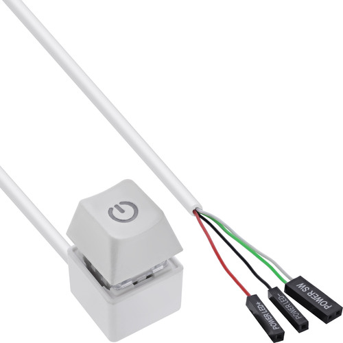 InLine® Computer Power-Switch Remote Kabel, weiß, 2 m Adapter- / Konverterkabel