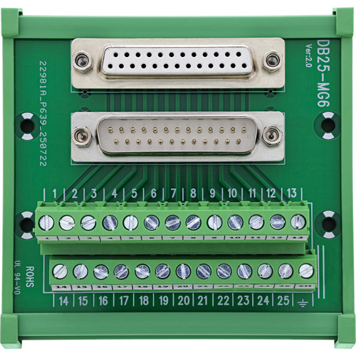InLine® D-Sub 25 Terminalblock, Stecker/Buchse, Schraubklemme, für Hutschiene