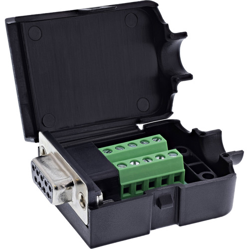 InLine® D-Sub 9 Breakout-Terminalblock, Buchse, Schraubklemme, Rändelschraube