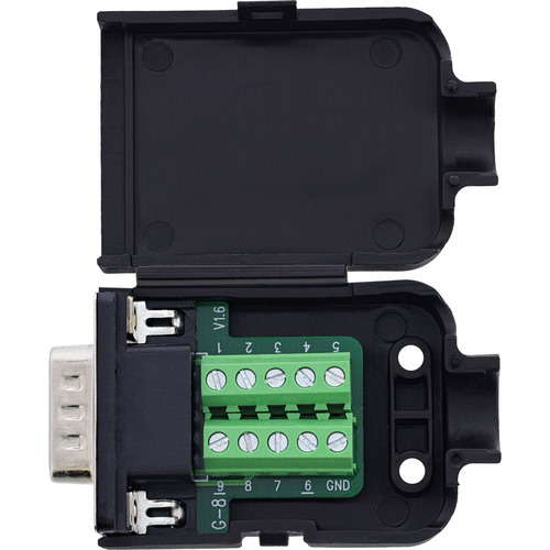 InLine® D-Sub 9 Breakout-Terminalblock, Stecker, Schraubklemme, Rändelschraube