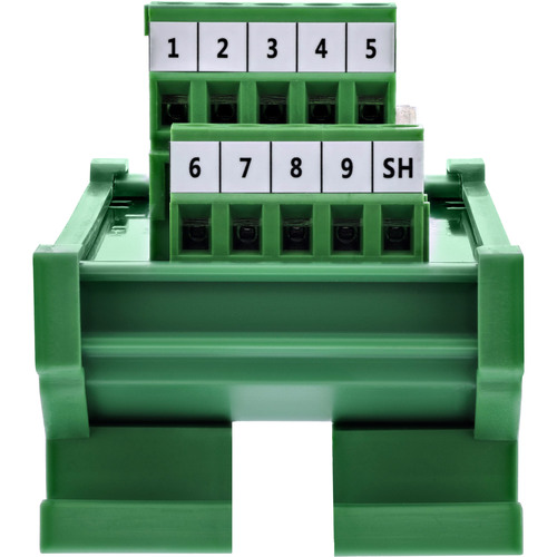 InLine® D-Sub 9 Terminalblock, Buchse/Stecker, Schraubklemme, Hutschiene