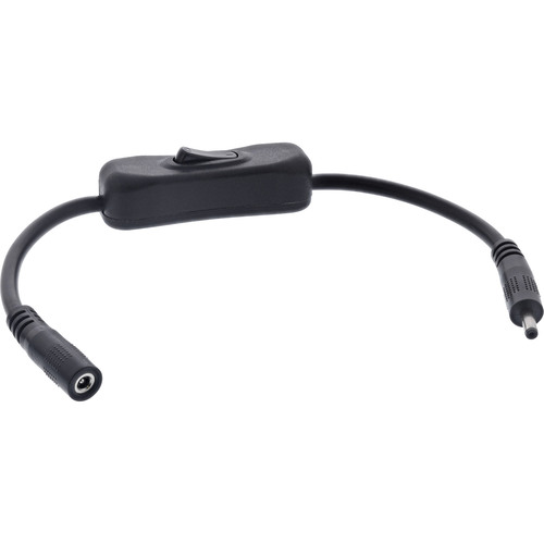 InLine® DC Kabel mit Schalter, 3,5 x 1,35 mm, AWG 18, schwarz, 0,20 m Stromkabel extern
