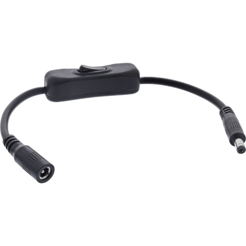 InLine® DC Kabel mit Schalter, 5,5 x 2,1 mm, AWG 18, schwarz, 0,20 m Stromkabel extern