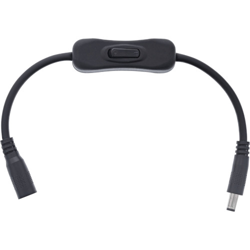 InLine® DC Kabel mit Schalter, 5,5 x 2,1 mm, AWG 18, schwarz, 0,20 m