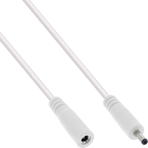 InLine® DC Verlängerungskabel, 3,5 x 1,35 mm, AWG 18, weiß, 3 m