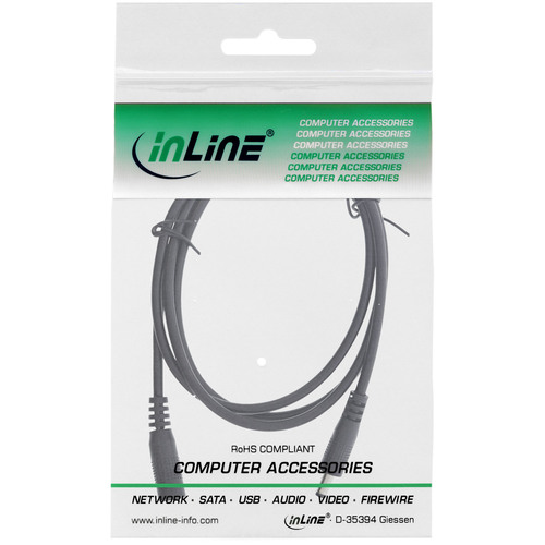 InLine® DC Verlängerungskabel, 4,0 x 1,7 mm, AWG 18, schwarz, 0,5 m