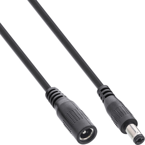 InLine® DC Verlängerungskabel, 5,5 x 2,1 mm, AWG 24, schwarz, 1 m
