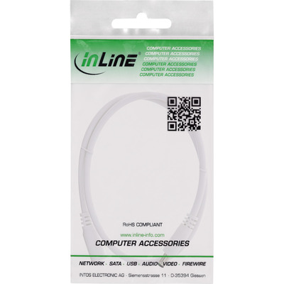 InLine® DC Verlängerungskabel, 5,5 x 2,5 mm, AWG 18, weiß, 1 m