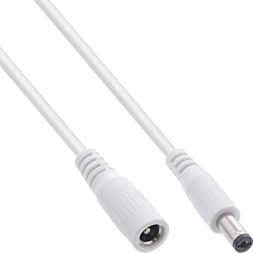 InLine® DC Verlängerungskabel, 5,5 x 2,5 mm, AWG 18, weiß, 3 m