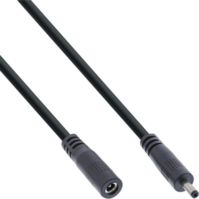 InLine® DC Verlängerungskabel, DC Stecker/Buchse 3,5x1,35mm, AWG 18, schwarz, 0,5m (Produktbild 1)