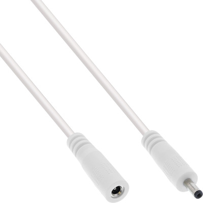 InLine® DC Verlängerungskabel, DC Stecker/Buchse 3,5x1,35mm, AWG 18, weiß, 1m (Produktbild 1)