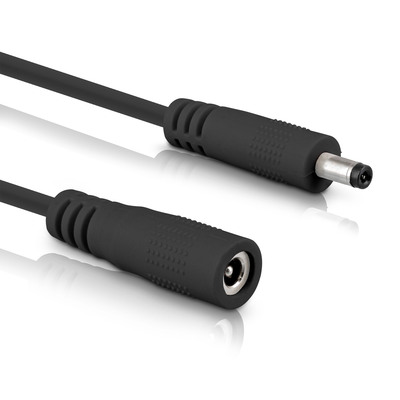 InLine® DC Verlängerungskabel, DC Stecker/Buchse 4,0x1,7mm, AWG 18, schwarz 0,5m