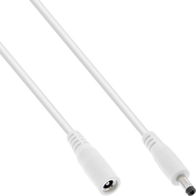 InLine® DC Verlängerungskabel, DC Stecker/Buchse 4,0x1,7mm, AWG 18, weiß, 0,5m (Produktbild 1)