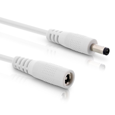 InLine® DC Verlängerungskabel, DC Stecker/Buchse 5,5x2,1mm, AWG 18, weiß 1m