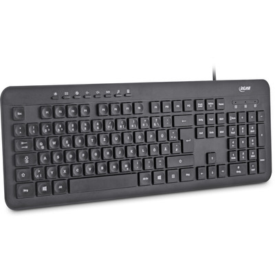 InLine Design Keyboard, Tastatur, USB-Kabel, flache Tasten, DE Layout, schwarz