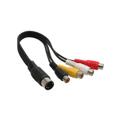 InLine® DIN Adapterkabel 5pol DIN Stecker auf 4x Cinch Buchse, 0,2m (Produktbild 1)