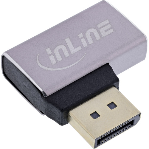 InLine® DisplayPort 1.4 Adapter, DisplayPort Stecker / Buchse, 90° links, 8K
